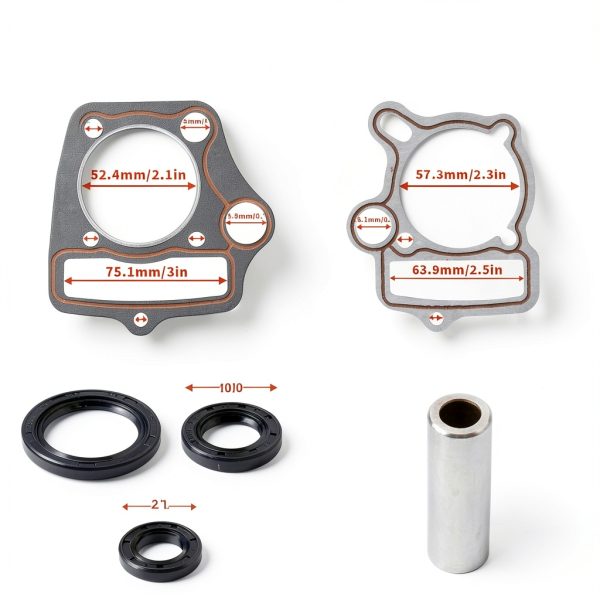 ORAEVY Piston Rings Gasket Set 52.4mm for 110cc/125cc ATV Pit Bike-3