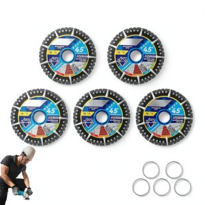 5 Pieces Diamond Multi-Purpose Saw Blades 4.5" for Marble, Tile,-0