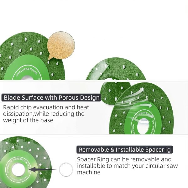 BURMONG 5PCS 4.5"(115 * 22.23mm) Glass Cutting Disc for Angle Grinder, Rock Slab Grinding Disc Diamond Cutter Saw Blade, Ultra-Thin Cutting Grinding for Marble Granite Porcelain Tile Glass-1