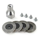 LOZLIN 5-Piece 40mm Diamond Engraving Blade & Saw Kit with Removable Flange (5/8-11 Thread) for Granite Marble Ceramic PVC Precision Lettering - Multi-Material Carving Tools-0