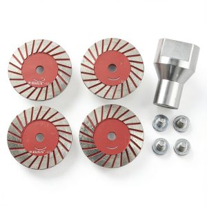 LOZLIN 5-Piece 40mm Diamond Saw Blade & Sanding Disc Kit with Removable Flange (5/8-11 Thread) for Granite Marble Tombstone Beveling Carving Lettering - Multi-Purpose Stone Processing Tools-0