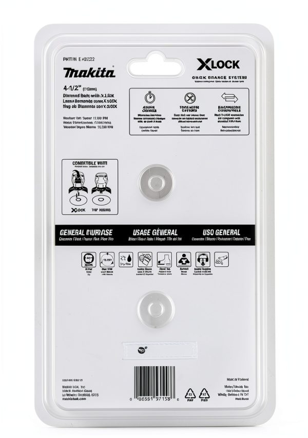 Makita E-07222 X-Lock 4-1/2" Turbo Rim Diamond Blade for Masonry-7