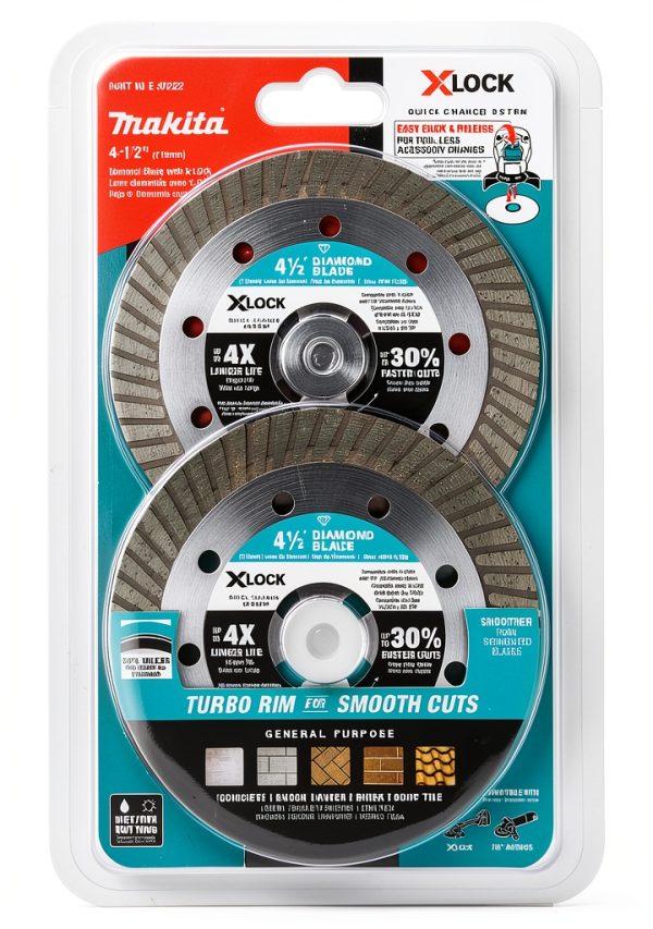 Makita E-07222 X-Lock 4-1/2" Turbo Rim Diamond Blade for Masonry-6
